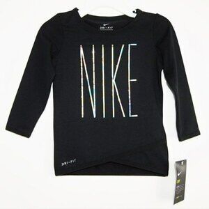 New! Newborn Girl Nike Dri-Fit Iridescent Logo Top